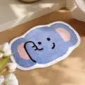 Cute blue cartoon animal shaped floor mat with soft imitation cashmere non-slip texture - Animal Paradise-16