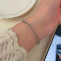 Minimalist Sterling Silver Chain Bracelet, Daily Wear Minimalist Design Style Jewelry - Basic Metal Chain Style (MY34341)