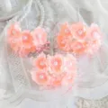 Roze kunstbloem bruid haaraccessoires DIY handgemaakte haarspeld trouw materiaal. - Vleesroze