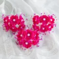 Felroze kunstbloemen parel bruid hoofddeksel DIY handgemaakte haaraccessoire materiaal. - Rozerood