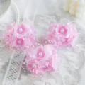 Rosa künstliche Seidenblumen Perle Haarnadeln DIY Braut Haarschmuck Hochzeit Kopfbedeckung - Rosa