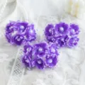 Lila künstliche Blumen Haarnadeln Hochzeit DIY Braut Haarschmuck Perlen Perlen Blumenbündel - Hellviolett