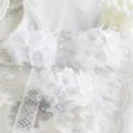 Weisse Braut Haarblume mit Perlen, DIY handgemachte Blumen Haarnadel Handwerksmaterial. - Weiß