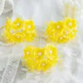 Gelbe künstliche Blumen Haarnadeln, Perlen Braut Haarschmuck, DIY Basteln Blumen Haarteile. - Gelb