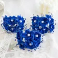 Blau Simulation Blume Braut Haarnadel DIY handgemachte Haarschmuck Hochzeit Kamelie Strauß - Dunkelblau