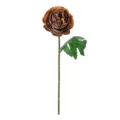 Ranuncolo artificiale marrone fiore di seta singolo per decorazione domestica e matrimonio. - Marrone