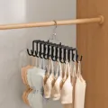 Dubbele rij 20 haken bh hanger kledingkast organizer voor ondergoed zwarte opbergrek - 1 Pak (20 Haken) / Zwart