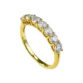 Vergoldeter Silberring Detail, Zirkonia Steine, exquisite Nahaufnahme Handschmuck. - US Größe 6 / Gold