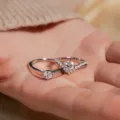 Anillos de pareja de plata S925 con circonitas brillantes, diseño francés elegante. - Abierto Ajustable / Par de Pareja