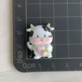 Leuke cartoon koe hars bedel DIY materiaal voor telefoonhoesje haarspeld decoratie - 3 Stuks/Verpakking / Koe mit Aardbeientas