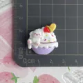 Grazioso ciondolo in resina cucciolo gelato per cover telefono e accessori fai da te. - Ciotola Gelato Viola
