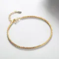 S925 Sterlingsilber Glitzernd Stern Schlüsselbein Kette Halskette Zarter Schmuck - 16+3,5cm Armband 1,5mm / Gold