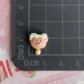 Mini resin bear cabochon with cream and sprinkles, perfect for DIY hair clips and phone cases. - Brown Bear Cream Popsicle (Mini)