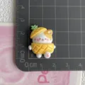 Cute resin pineapple cat DIY craft accessory, miniature charm for hair clips and phone cases. - Pineapple Cat