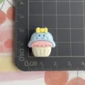 Resin smiling cupcake cabochon charm for DIY phone case craft and handmade hair clips decor. - Blue Ice Cream with Bowtie