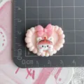 Resin cartoon heart frame cabochon cute animal diy hair clip phone case patch decor - Beige Pink Frame and White Rabbit