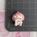 Cute peach pig resin charm cabochon for DIY hair clips, phone cases, and shoe accessories. - Peach Pig