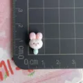 Mini resin animal cream popsicle rabbit head charm for DIY hairpin craft jewelry making - Pink Ear White Rabbit Popsicle (Mini)