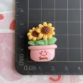 Harz Sonnenblume Topfpflanze Cabochon DIY Cremekleber Handyhülle Haarnadel Material - Rosa Smile Topf Sonnenblume