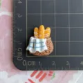 Harz Brot Korb Miniatur DIY Charms Cabochons kawaii Handwerk Dekoration Zubehör - Blau Weiß Karierter Brotkorb