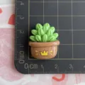 Harz Sukkulente Pflanze Flachrücken DIY Creme Kleber Cabochon Handyhülle Dekor Zubehör - Brauner Kronentopf Sukkulente