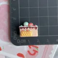 Resin cake charm cabochon for DIY phone case decoration and miniature craft accessories. - Colorful Candy Square Cake