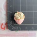 Miniature resin ice cream cabochon detail, perfect for DIY hair clips and phone case crafts decor. - Pink Wrapper Egg Pancake