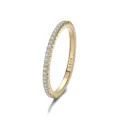 Anillo pave de plata de ley 925 chapado en oro anillo apilable minimalista para mujer - Talla EE. UU. 5 / Dorado