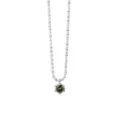 S925 Sterlingsilber Olivgrün Zirkon Sternenhimmel Glitzernde Halskette Damen Schmuck - Satellitenkette / Grün