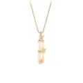 S925 Sterlingsilber Bambus Anhänger Halskette Elegante Edelstein Kette Schmuck Damen - Venezianerkette / Gold