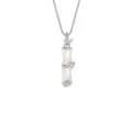 S925 Silber Bambus Chalcedon Anhänger Halskette, elegante zarte Jade Kette Schmuck. - Venezianerkette / Platin
