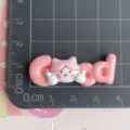 Cute cartoon letter resin charm flatback DIY crafting accessory for hair clips and phone cases. - Peach Pink GOOD Thumbs Up Puppy