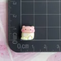Close-up of mini resin bear charm for DIY nail art, phone case decoration and crafts. - Pink Yellow Bear House (F029) / Mini