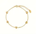 Pulsera de dije de corazón dorado plateado s925 estilo dulce cadena minimalista joyeria - Plata 925 / 16+3cm / Dorado