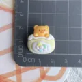 Joli cabochon de gâteau roulé en résine ours pour étui de téléphone et accessoires bricolage. - Ours Jaune Gâteau Roulé Jaune