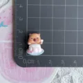 Mini resin capybara dessert charm flatback for DIY hair clips phone cases craft accessories - Pink Heart Pudding Capybara