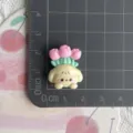 Grazioso cabochon in resina cucciolo cartone animato tulipani rosa per materiale custodia - Cane Giallo Pianta in Vaso Tulipano (Grande)