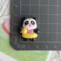 Resin panda duck charm detail, cute animal DIY accessory for hair clips and shoe decorations. - Panda with Duck Swim Ring