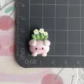 Cute resin cartoon potted plant flower charm DIY phone case accessory craft material - Pink Pig Plumeria Potted Plant (Large)