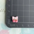 Pink resin cherry bow charm for DIY crafts, scrapbooking, and hair clip accessories. - Pink Bow Cherry - Mini