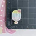 Carino cabochon piatto in resina glitterata gelato ghiacciolo per forcine fai da te custodia - Ghiacciolo Fragola Tricolore