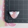 Cabochon in resina cuore glitterato rosa con ali d'angelo accessorio per gioielli fai da te - Cuore Alato Rosa / Gradiente perlato
