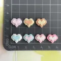 Ciondoli a cuore in resina pixel, mini accessori fai-da-te per custodia del telefono. - Cuore Mosaico (Misto Casuale)