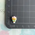 Resin ice cream sundae charm with bow DIY craft accessory miniature size reference view. - Green Bow Orange Cup - Mini