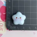 Cute resin star charm with smiling face, perfect for DIY crafts and shoe charms decoration. - Smile Face Chubby Star / 2 Pcs/Set / Blue