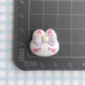 Cute white rabbit resin charm with purple bow DIY craft accessory detail close-up display. - Star Purple Bowknot Big Eyed White Rabbit Head