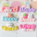 Cute cartoon English letter resin charms for DIY hair clips, phone cases and craft decor - Random Mixed Fruits