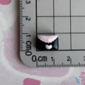 Mini black pink resin envelope heart cabochon DIY phone case hairpin charm accessory - Wavy Heart Envelope / Mini Size / Black and Pink Color Scheme