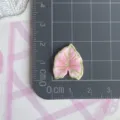 Mini colgante de resina con hoja de planta tropical DIY cabochon para funda de teléfono - Hoja de Corazón Rosa y Verde