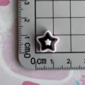 Mini black pink resin star accessory detail, perfect for phone cases and hair clips DIY crafts. - Triple Ring Pentagram / Mini Size / Black and Pink Color Scheme